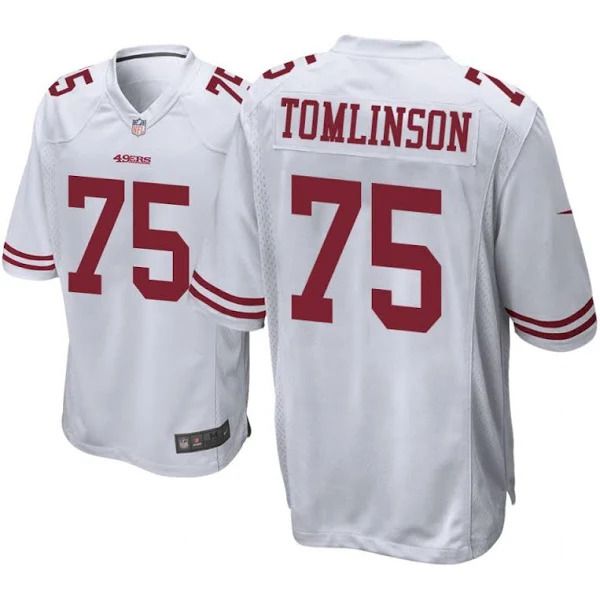 Men San Francisco 49ers 75 Laken Tomlinson Nike White Game NFL Jersey